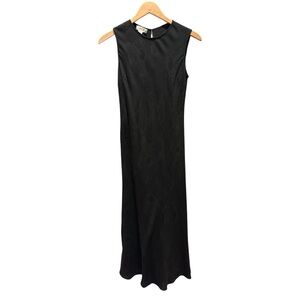 Vintage Calvin Klein Collection Black Silk Bias Cut Sleeveless Dress